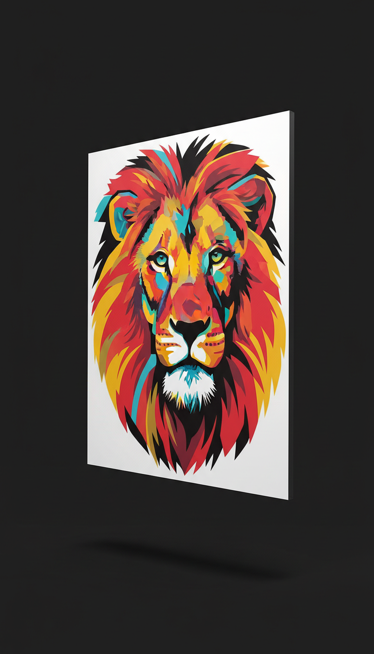 Tiger Portrait With Neon Palette